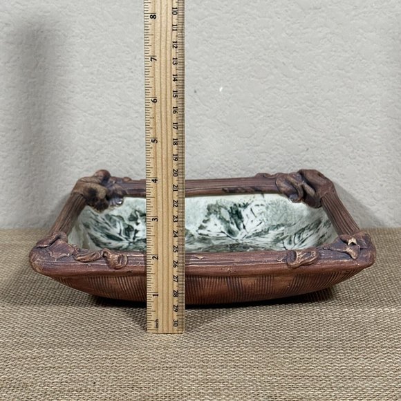 Ellen Evans Terrafirma Square Dish NY‎ Sculpted Pottery 9" Grapes VTG 1999 RARE - Picture 12 of 12